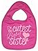 Dirty Fingers, I'm the Cutest Baby Sister, Boy Girl Feeding Bib, Bubblegum Pink