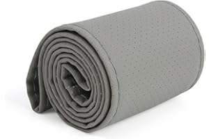 GOGOU Housses de volant DIY - Housse de volant - En cuir microfibre - Avec aiguille et fil - Antidérapant - Gris