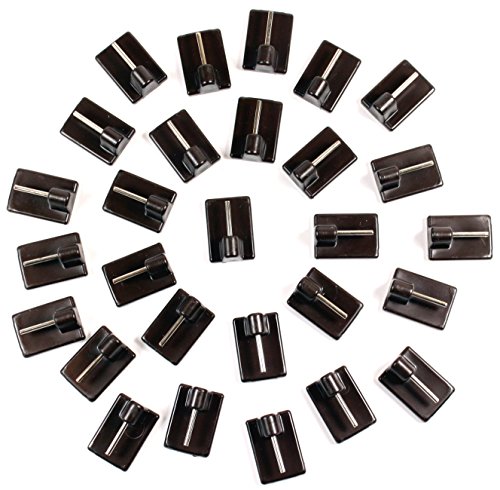 Gardinenhaken 30 Stück Braun -K&B Vertrieb- Gardinen Haken selbstklebend Klebehaken Klebe Haken 007