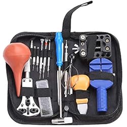 Electrónica Rey Kit de 16 Herramientas de Relojero para la Reparación de Relojes con Estuche