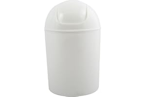 ‎MSV MSV Kosmetikeimer Abfalleimer Schwingdeckeleimer 7 Liter Kunststoff Weiß