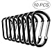 Produktbild WINOMO 10 UNIDs Blockade Heavy Duty Karabiner D-Ring Schlüsselanhänger Karabiner für Camping Wandern Fischerei in Form Reise (schwarz)