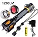 Produktbild Taktische Selbstverteidigung Taschenlampe CREE L2 1200 Lumen 10W 5 Modi Sirene Flashing Licht mit 18650 Akku und Ladegerät für die Kampierende Jagd Notfalltaschenlampe