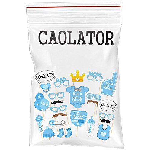 CAOLATOR 25 Stücke Fotorequisiten Fotoaccessoires Masken Fotorequisiten Baby Junge Partydekoration (Windeln, Flaschen, Socken, Gläser, Luftballons, Bart) - 8