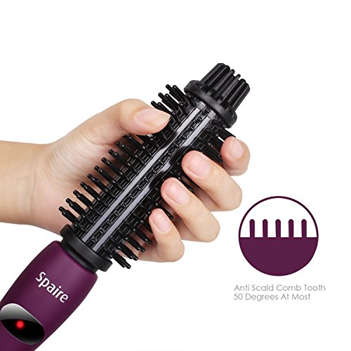 Spaire Stylingbürsten Elektrische Ionisch Nylon Borsten 4 in 1 Lockenbürste Anti – Verbrühen Keramische Haarbürsten Temperaturregelung und Schnelle Heizung (Lila) - 3