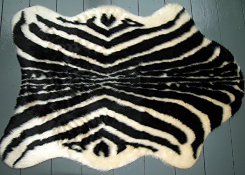 African zebra faux fur rug 100cm x 70cm