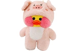 MAGIC SELECT Pato de Peluche Lalafanfan de 30 CM. Pato Kawaii Café Mimi de Felpa con Disfraces de Animales. Pato de Juguete para niñas y niños.