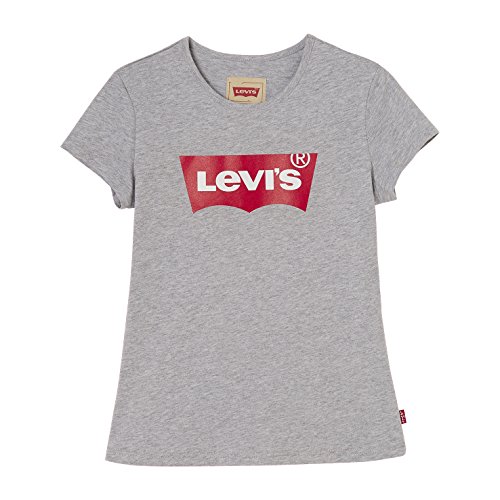 Levis Kids Mädchen T-Shirt NL10637, Grau (Gris Moyen 25), 128 (Herstellergröße: 8A) Levis Kids Mädchen T-Shirt NL10637, Grau (Gris Moyen 25), 128 (Herstellergröße: 8A)