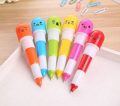 JUNGEN Kugelschreiber niedlich Ausdruck Pille Perle Stift Schüler Schreibwaren teleskopischen Stift Kunststoff Stift 6 Stück - 8