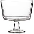 ORCHID M® Trifle Bowl with Pedestal Royalty Art European, Large Salad Bowl, Stand for Laying Cakes, Pastries or Baked Goods, Salad, Fruit, and DIY Modern Design with Crystal-Clear Glass