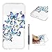 Produktbild TPU Hülle für Samsung Galaxy A3 2017 Hülle, ZCRO Schutzhülle Durchsichtig Silikon Weich TPU Schale Flexibel Etui Handyhülle Ultra Dünn Bumper Case mit Bunt Muster Gummi Klar Cover mit Stift für Samsung Galaxy A3 2017/A320 (Schmetterling)