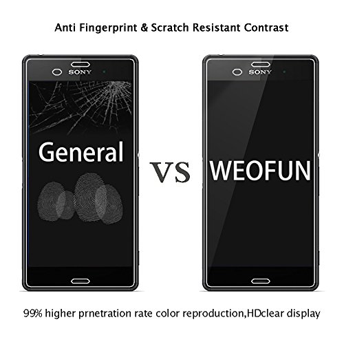 Sony Xperia Z3 Panzerglas Schutzfolie 3 Stück, WEOFUN Displayschutzglas Panzerfolie für Sony Xperia Z3 Schutzglas Folie 5,2 Zoll [0.33mm, 9H, Ultra-klar] - 4