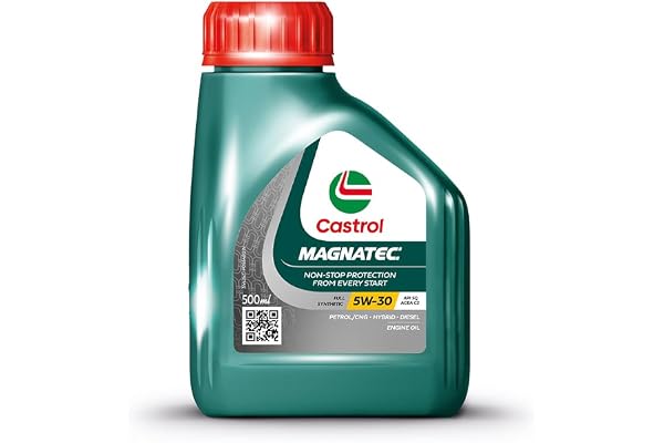 Castrol MAGNATEC 5W-30 - Engine Oil (0.5L Pack) - Full Synthetic, BS6 Ready, API SQ, ACEA C2, Dualock Technology for Petrol/CNG, Hybrid and Diesel Cars