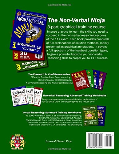 11+ Non Verbal Reasoning: The Non-Verbal Ninja Training Course. Book 3: Matrices and Groups: CEM-style Practice Exam Paper Questions with Visual Explanations