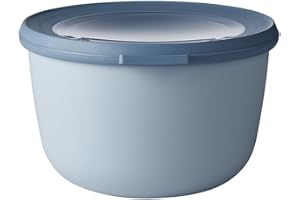 Mepal - Multi Bowl Cirqula Round - Contenitori Plastica con Coperchio - Adatto come contenitore ermetico per Frigo, microonde, Congelatore e piatti da portata - Ciotole Cucina - 1000 ml - Nordic Blue