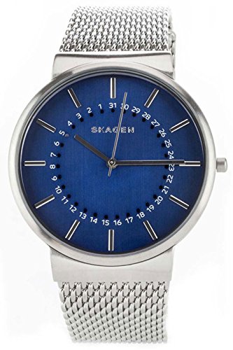 Skagen – Reloj de hombre de cuarzo con Esfera Analógica Azul Pantalla y Plata Pulsera de acero inoxidable SKW6234