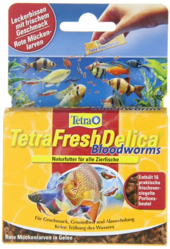 Tetra FreshDelica Rote Mückenlarven Naturfutter (in nährstoffreichem Gelee für alle Zierfische, optimale Alternative zu Frostfutter ohne Kühlung), 16 Einzelbeutel (48 g) - 2