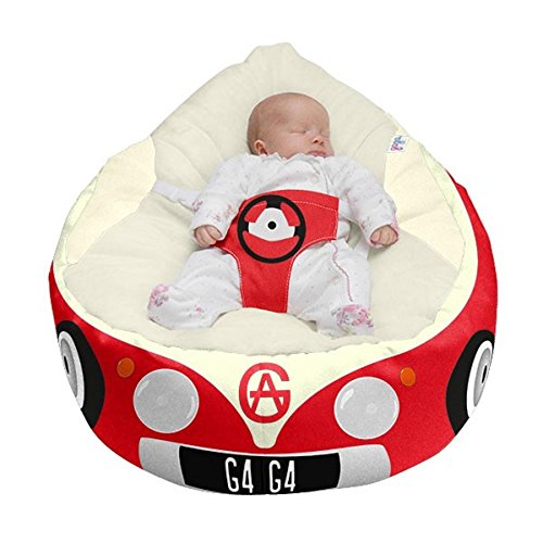 Gaga Cuddlesoft Iconic Campervan Baby Bean Bags Red