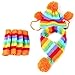 Produktbild HMOCNV 3/Set Winter Hund Hat Schal Socken Welpen Warm Rainbow Stripe Knit Cap Kostüm