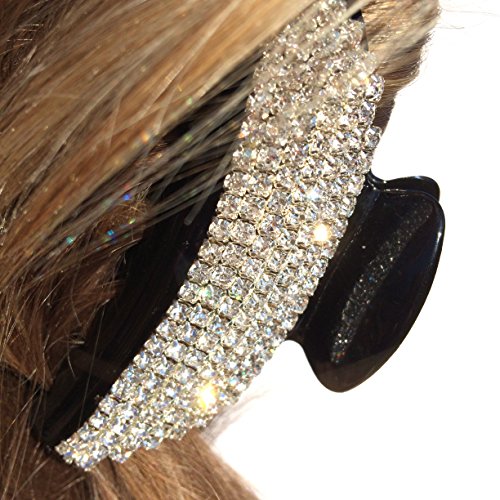 Crystal Hair Clip Diamante Hair Claw Clip Moon Hair Clip Claw Wedding Hair Clip Black Hair Grip Hairclip Hair Accessory