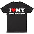 I Love My Boyfriend T-Shirt World's Best Boyfriend T-Shirt Soulmates Forever T-Shirt Men's Unisex Tee Love Top Black S