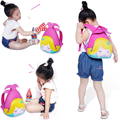 BINGONE Kids Backpack 3D Mermaid Princess Children School Travel Bags Waterproof