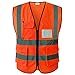 Produktbild Warnweste für Herren Reflektierende Weste - High Visibility Sicherheitsausrüstung für Laufen Walking Jogging Radfahren Sicherheitsweste Outdoor Arbeitsweste (Color : Orange)