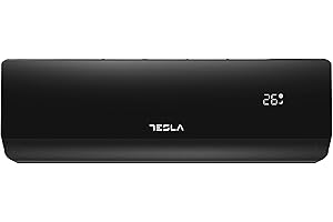 Tesla Aire Acondicionado Inverter Split 3.000 Frigorías [Hasta 30m2] (12.000 BTU) - Wi-Fi, Bomba de Calor, A++/A+++ Energético, Ultra Silencioso, Gas R32 (Negro)