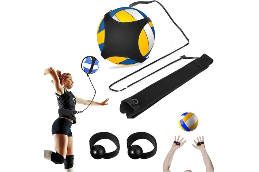 LAMOOER Volleyball Trainer Kit for Beginners & Professionals, Solo Training, Black, One Size