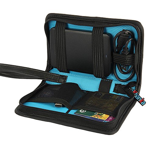 Teckone Tragbare Universal Reise Organizer Tasche Case Bag für Elektronische Zubehör (Externe Festplattengehäuse, Energienbank, USB Kabel, Eine Speicherkarte,Netzteil) – klein - 4