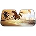 Produktbild BDK Golden Palme Strand Sonnenuntergang Auto Windschutzscheibe Sonnenschutz für Auto SUV Truck – Bubble Folie zusammenklappbar Akkordeon