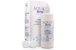 AQUA lens Kontaktlinsen Fluessigkeit - Reise-Set - Flight Pack 100 ml + Behälter - Premium All-in-One Kombilösung für weiche Kontaktlinsen mit HPMC