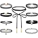 Produktbild 9 Pieces Spitze Choker Set, Zolimx Stretch Velvet Classic Gothic Tattoo Choker Halskette