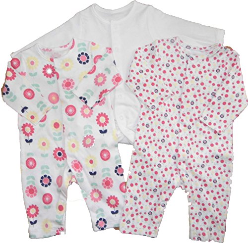 Baby Sleepsuits Rompers Babygrows Boy and Girl Footless and with Feet 0-3M To 12-18M...