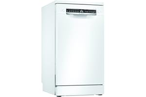Bosch Home & Kitchen Appliances Bosch SPS4HMW53G Slimline Dishwasher, 10 place settings, ExtraDry, Silence on Demand, 9.5 litre water usage, White, Freestanding