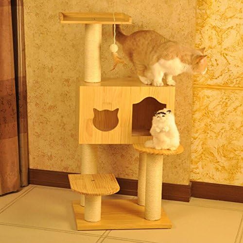 LDFN Solid Wood Cat Climbing Frame Cat Litter Cat Scratching Cat Jump Cat Villa Sisal Climbing Cat Toys,B