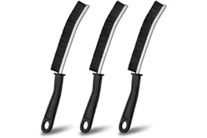 Spazzole per Pulizia Set da 3 Pezzi – Raschietto Multifunzione Premium in Acciaio Inox e PP – Per Cucina, Bagno, Fornelli, Fughe, Frigorifero – Impugnatura Ergonomica Antiscivolo – Riutilizzabili