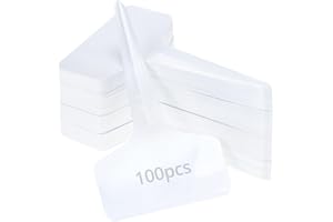 QWORK® 100 piezas etiquetas para plantas, etiquetas plantas de plástico 6 x 10 cm, etiqueta jardinería, para verduras, plántulas, flores, tipo T