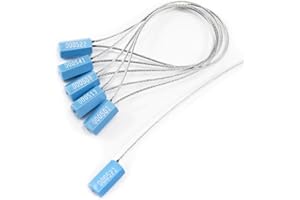 WUBAO Security Tamper Proof Pull Tight Shipping Seals Numbered Self-Locking Container Tag Safety Tay for Tanker (50pcs Blue)