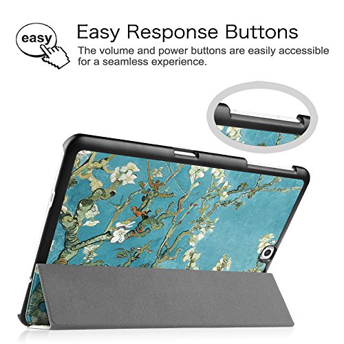 Fintie Samsung Galaxy Tab S2 9.7 Hülle Case – Ultra Schlank Superleicht Ständer Smart Shell Cover Schutzhülle Tasche mit Auto Schlaf / Wach Funktion für Samsung Galaxy Tab S2 T810N / T815N / T813N / T819N 24,6 cm (9,7 Zoll) Tablet-PC, Mandelblüten - 6