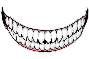 Hjälmdekal,Evil Smile Large Mouth Self Adhesive Hockey Helmets Sticker - Motorcycle Biker Reflexing Decal Sticker, Funny Car