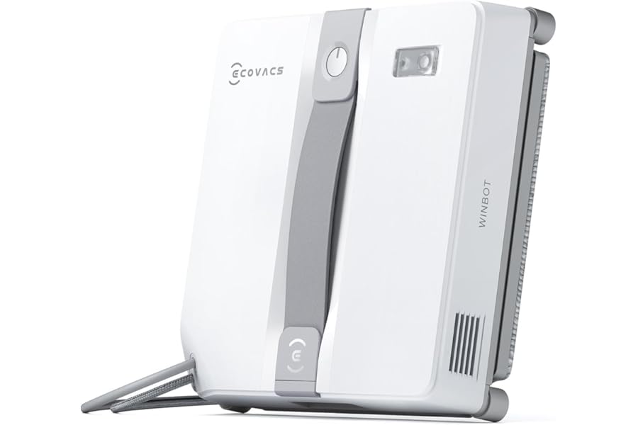 ECOVACS WINBOT MINI Robot Window Cleaner, Compact Design, Dual Nozzles with Ultrasonic Spray, 9 Stage Protection System, Intelligent Route Planning, 3 Cleaning Modes