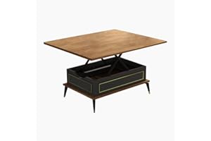 BERA DESIGN SMART FURNITURES BERA DESIGN Extendable Dining Table 6-8 Seater, Lift Top Coffee Table, Extendable & Foldable Coffee Table Converts to Dining Table - Space Saving Dining Table - 90x60x45cm with 3 Variable Height Level