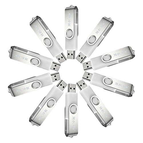 MECO 10pcs USB Stick Speicherstick Flash Drive 2.0 U Disk Memorystick Daten 4GB Geschenk Weiß