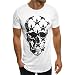 Produktbild ASHOP Herren Skull Frontprint Crewneck Kurzarm Fitness Logo T-Shirt (L)