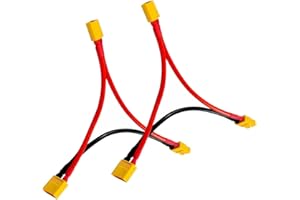 Boladge 2 Packs Adaptador de Conector Serie XT60 1 Enchufe Hembra XT60 a 2 Enchufes Macho XT60 para Batería RC Lipo