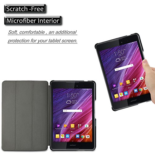 ASUS ZenPad Z8 / ZenPad 3 8.0 Hülle, Infiland Ultra Dünn Tri-Fold Smart-Muschel PU Leder Ultra Schlank Superleicht Ständer Smart Shell Cover Schutzhülle Etui Tasche für ZenPad Z8 ZT581KL / ZenPad 3 8.0 Z581KL 20,06 cm (7,9 Zoll) Tablet-PC (mit Auto Schlaf / Wach Funktion）(Schwarz) - 4