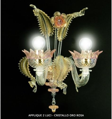Cristalleria MuranoClassic Wall Lights 2 Lights Crystal Gold