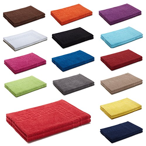 2er Packung Duschvorleger Badvorleger Badematte 50 x 70 cm 100% Baumwolle 700 g/m² , Farbe: Dunkelblau