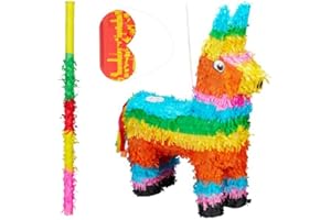 BARCODE BARGAINS Rainbow Donkey Piñata Party Set, with Buster Stick and Blindfold